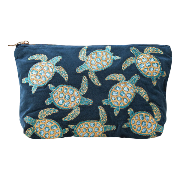Elizabeth Scarlett Turtle Conservation Velvet Everyday Pouch