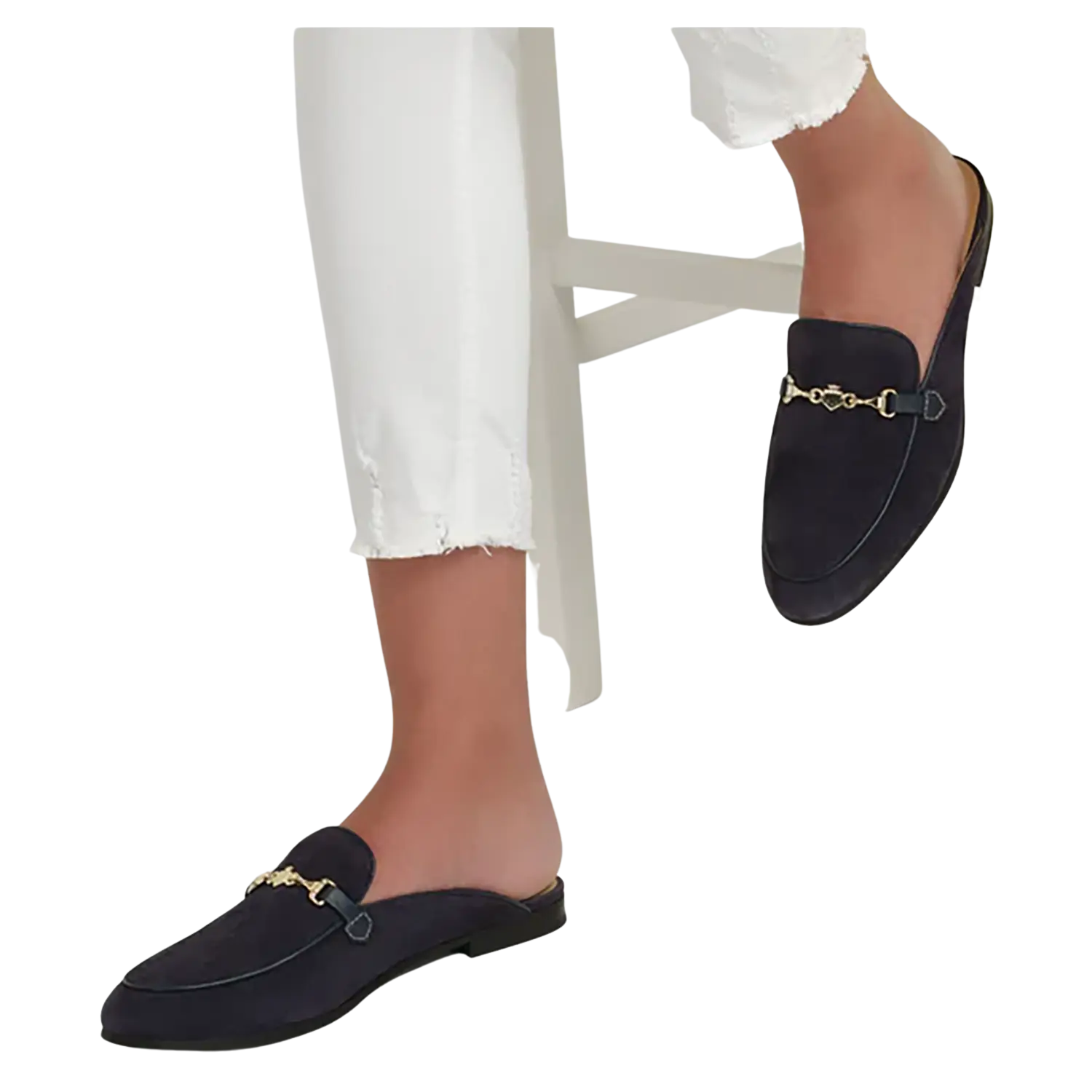 Suede slip sales on mules