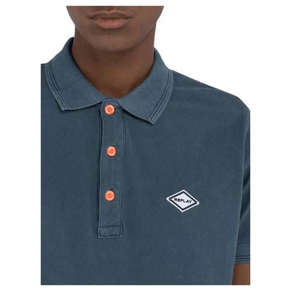 Replay Garment Dyed Cotton Polo Shirt