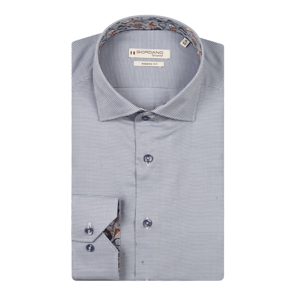 Giordano Long Sleeve Check Shirt With Trim