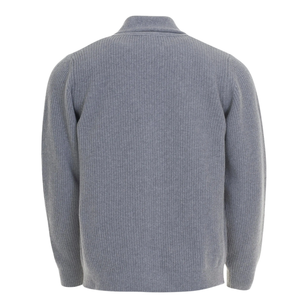 Franco Ponti Luxury Lambswool Cardigan in Silver