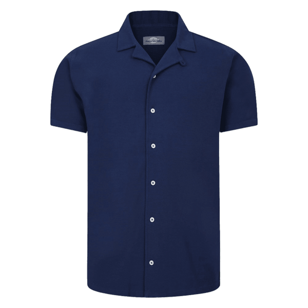 Peter Gribby Waffle Button Through Polo Shirt