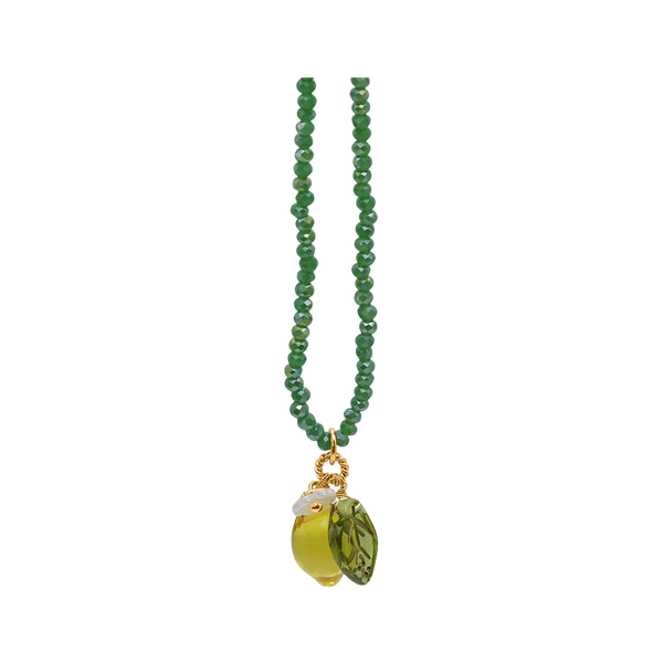 Big Metal London Santorini Lemon Drop Beaded Necklace