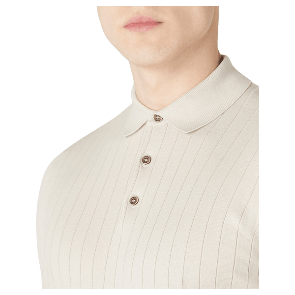 Remus Uomo Knitted Ribbed Polo Shirt for Men