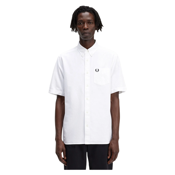 Fred Perry Short Sleeve Oxford Shirt in White