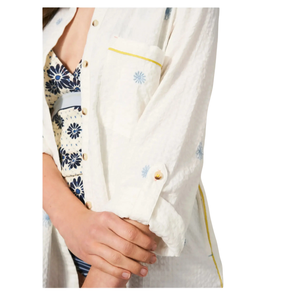 White Stuff Carrie Embroidered Longline Shirt for Women