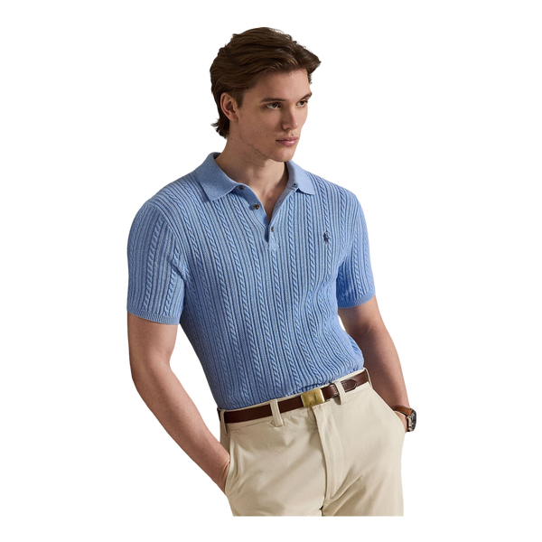 Polo Ralph Lauren Cable Knit Cotton Short Sleeve Polo