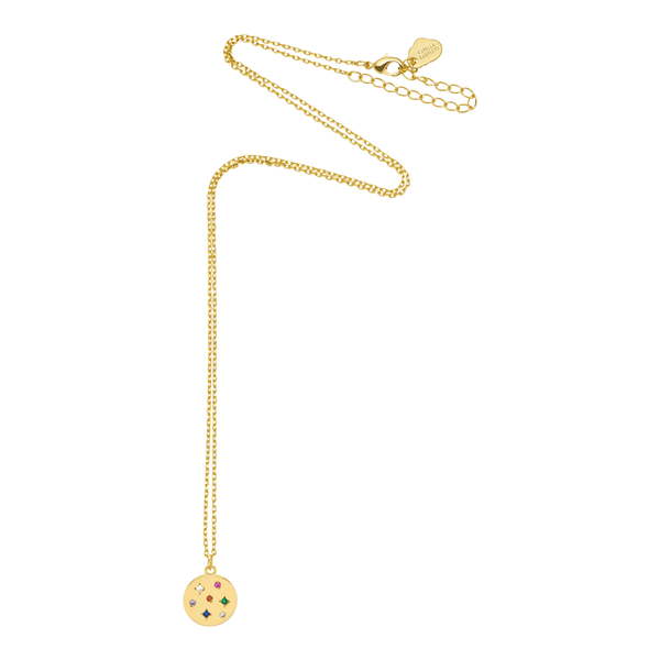 Estella Bartlett Rainbow CZ Coin Necklace