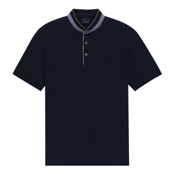 Bugatti Collarless Polo Shirt
