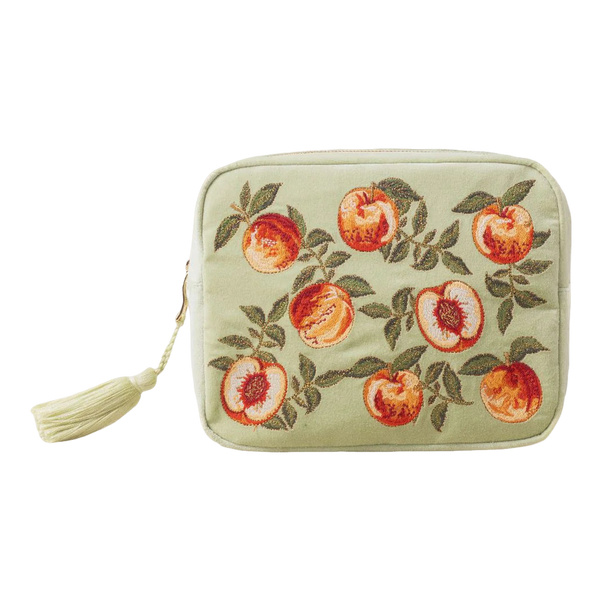 Elizabeth Scarlett Summer Peach Velvet Wash Bag