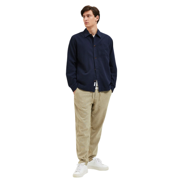 Selected Linen Long Sleeve Overshirt for Men