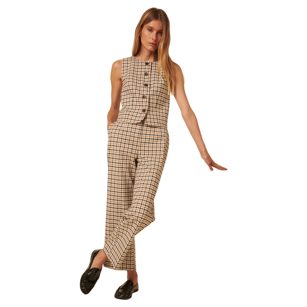 Nobody's Child Etta Gingham Check Ankle Crop Trousers