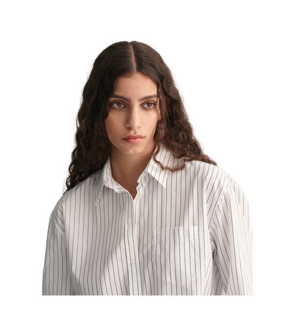GANT Relaxed Striped Poplin Long Sleeved Shirt for Women