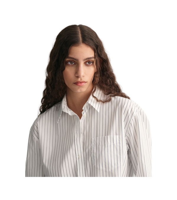 GANT Relaxed Striped Poplin Long Sleeved Shirt