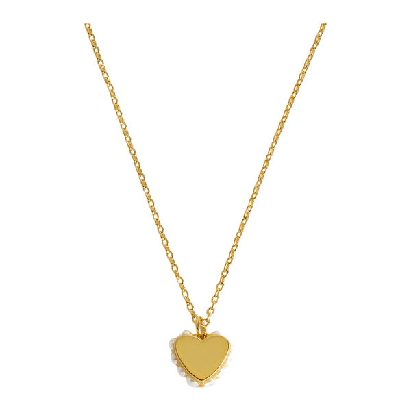 Estella Bartlett Heart With Side Pearl Necklace