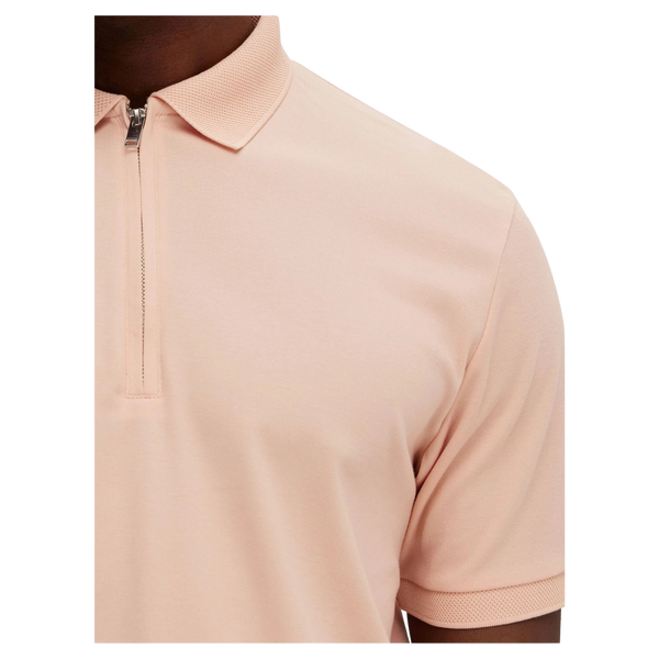 Selected Fave Zip Short Sleeve Polo Shirt for Men