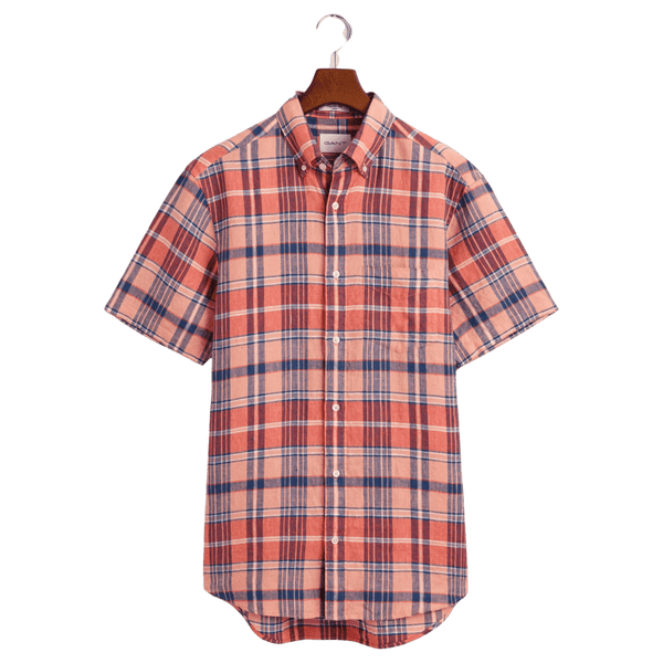 GANT Linen Madras Short Sleeve Shirt for Men