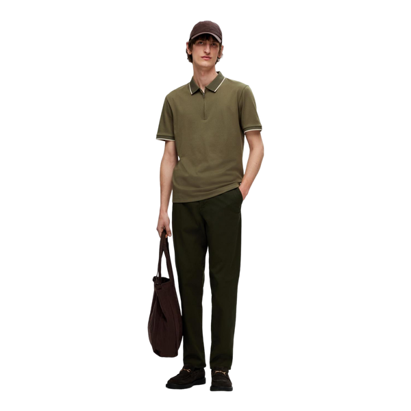 Selected Figo Zip Short Sleeve Polo