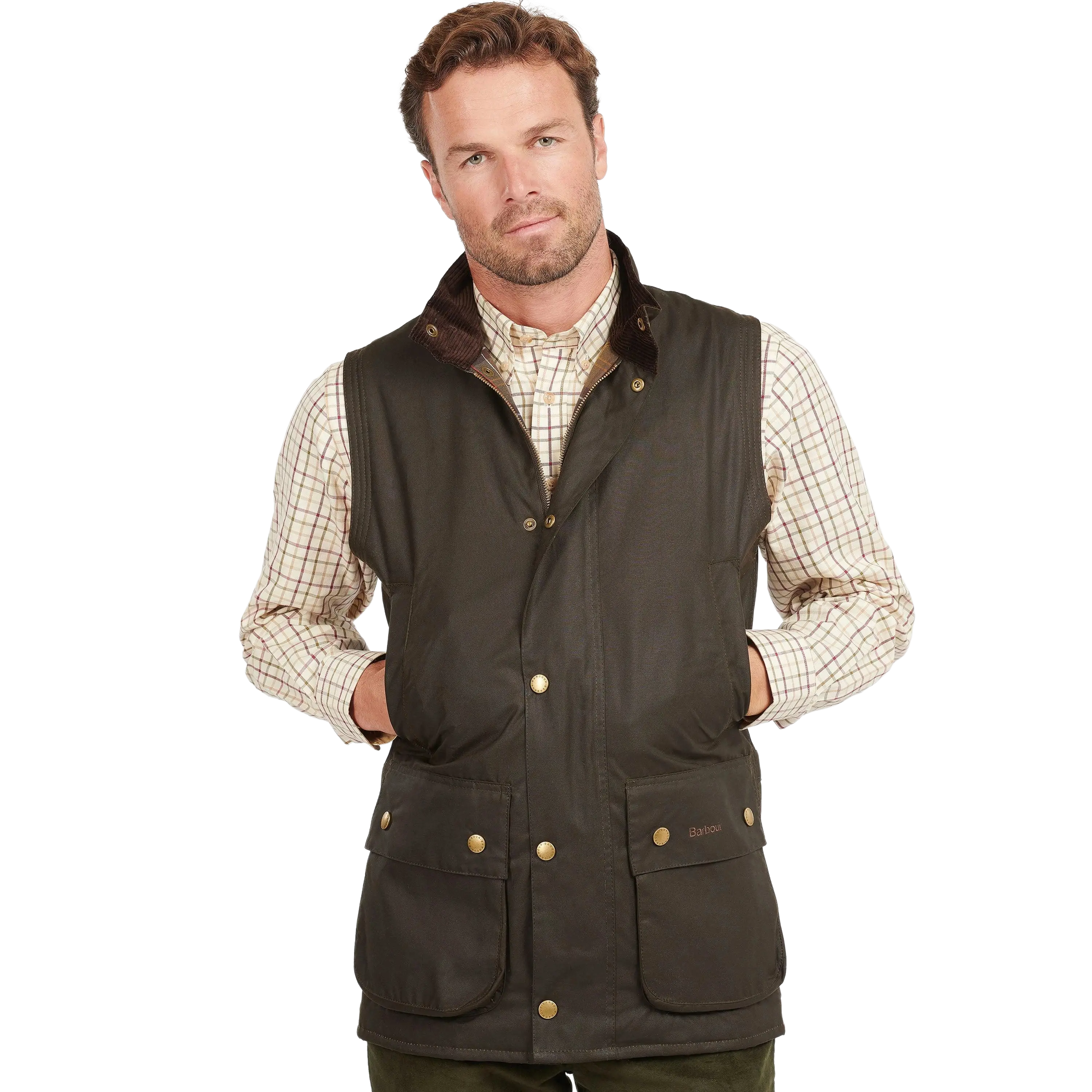 Barbour Westmorland Waistcoat In Olive Coes