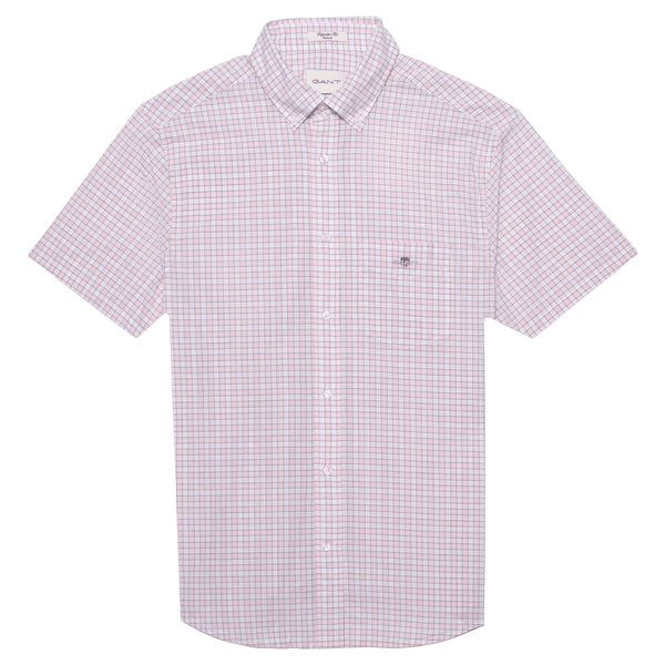 GANT Reg Classic Poplin Check Short Sleeve Shirt