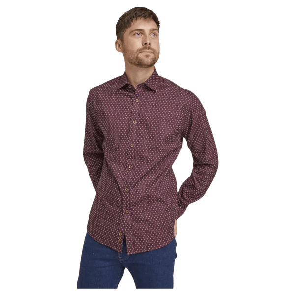 Double Two Print Long Sleeve Shirt for Men