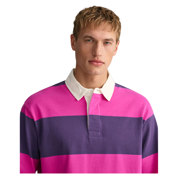 GANT Block Stripe Heavy Rugby Shirt for Men