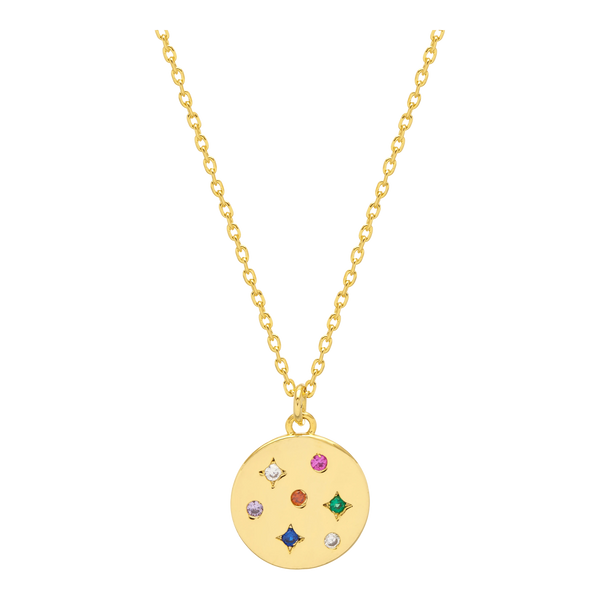Estella Bartlett Rainbow CZ Coin Necklace