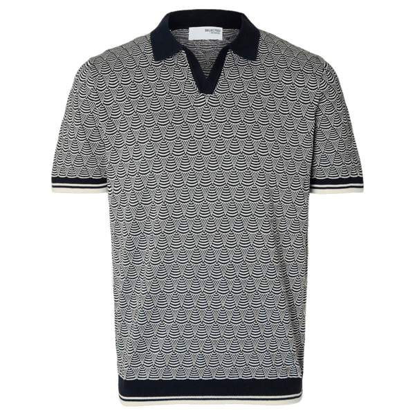 Selected Wifi Short Sleeve Knitted Open Polo Shirt