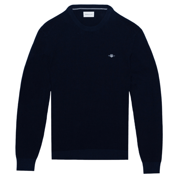 GANT Micro Textured Cotton Crew Neck Jumper