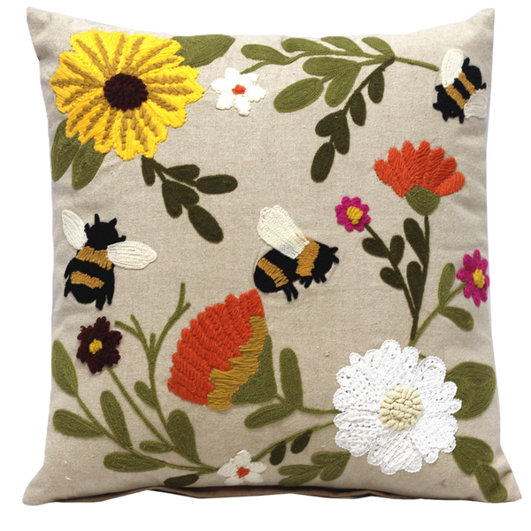 Jardinopia Embroidered Cushion Cover