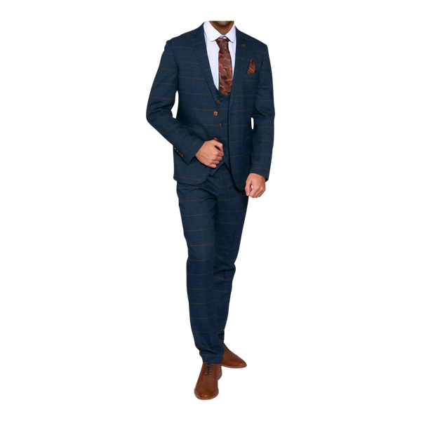 Marc Darcy Jenson Check Three Piece Suit for Men