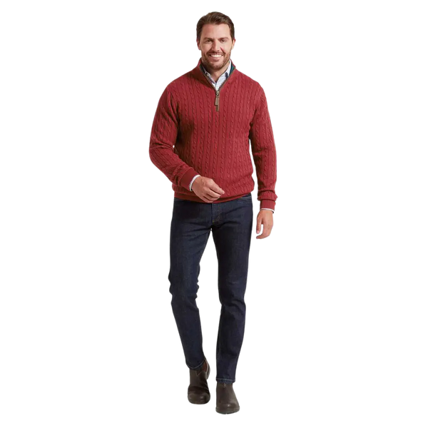 Schöffel Cotton Cashmere Cable 1/4 Zip Jumper for Men