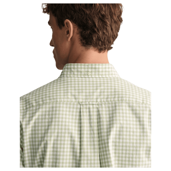 GANT Regular Fit Poplin Gingham Short Sleeve Shirt for Men