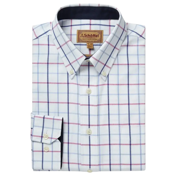 Schoffel Brancaster Classic Shirt for Men in Blue/Pink Check