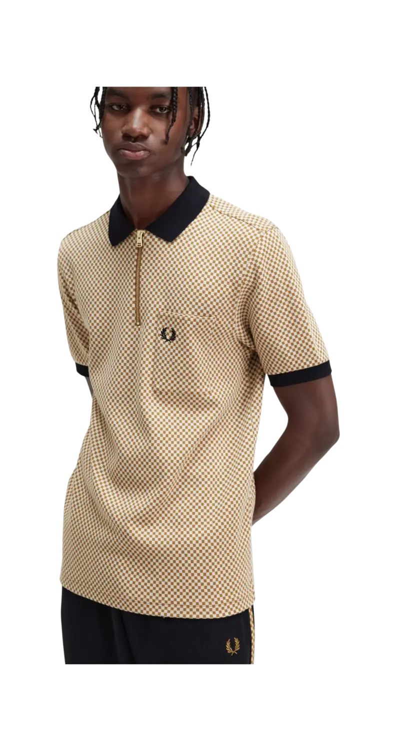 Men's zip shop polo shirt
