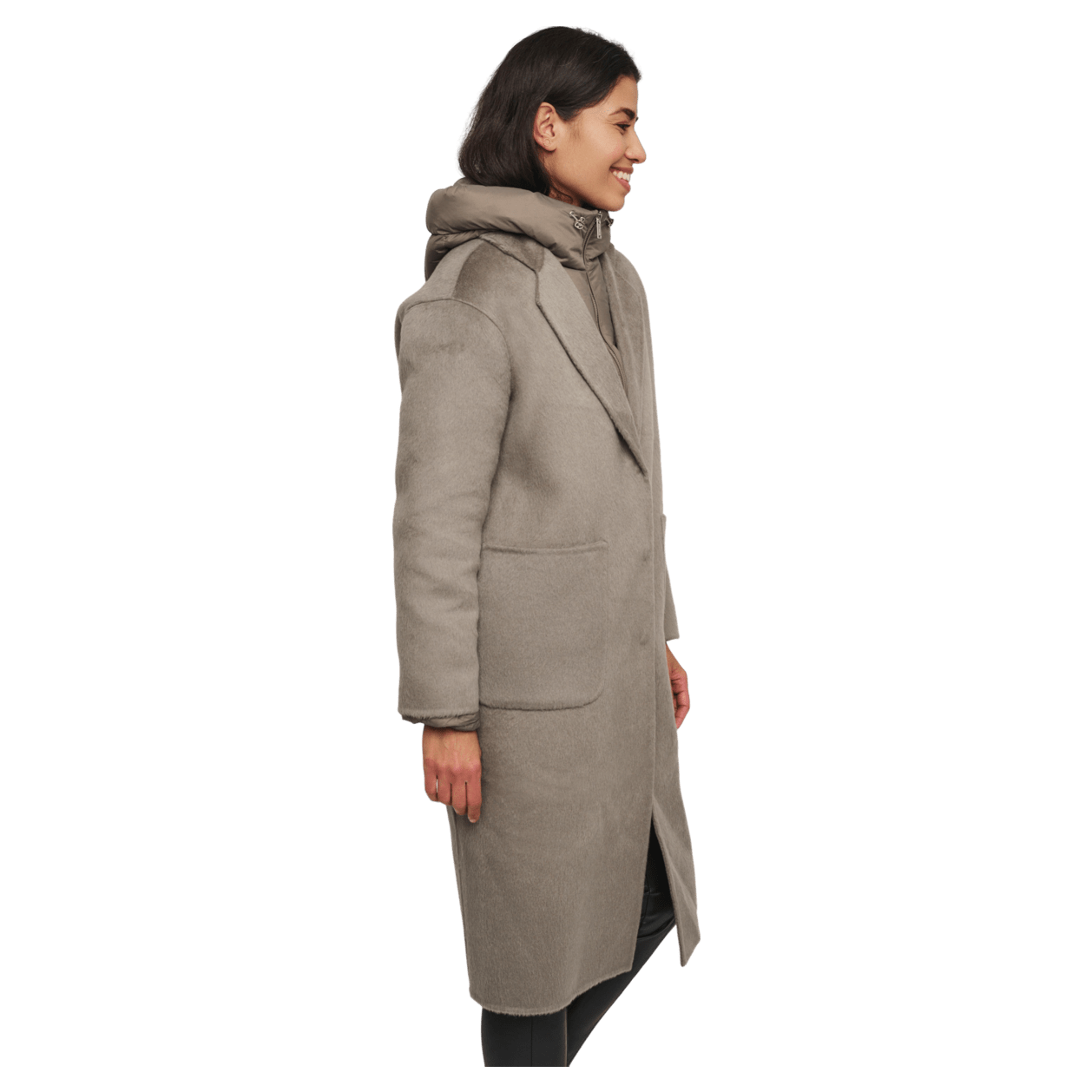 Down jacket under wool coat sales