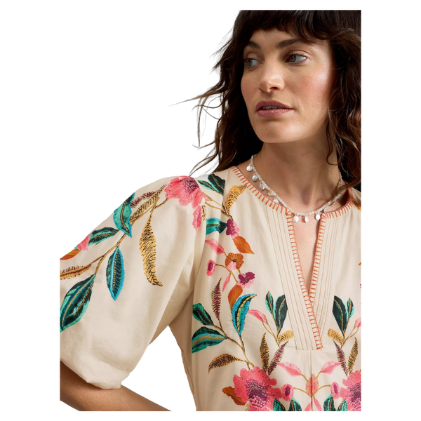 White Stuff Maeve Embroidered Midi Dress