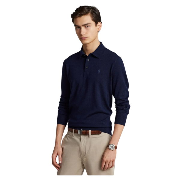 Polo Ralph Lauren Washable Wool Long Sleeve Polo Shirt