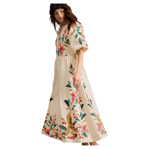 White Stuff Maeve Embroidered Midi Dress