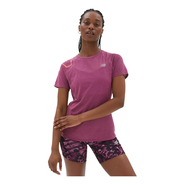 New Balance Printed Impact Run Short Sleeve Running Top for Women