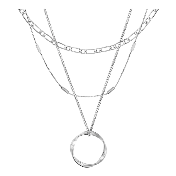 Orelia Jewellery Open Circle Chain 3 Pk Necklace