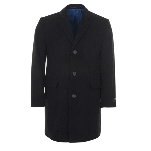 Scott Wool Cashmere Overcoat for Men in Black