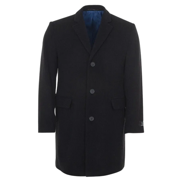 Scott Wool Cashmere Overcoat in Black