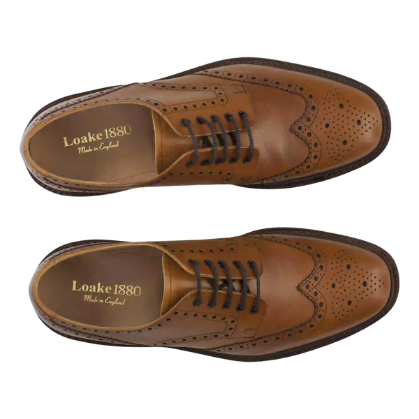 Loake Chester Full Brogue Shoes in Tan