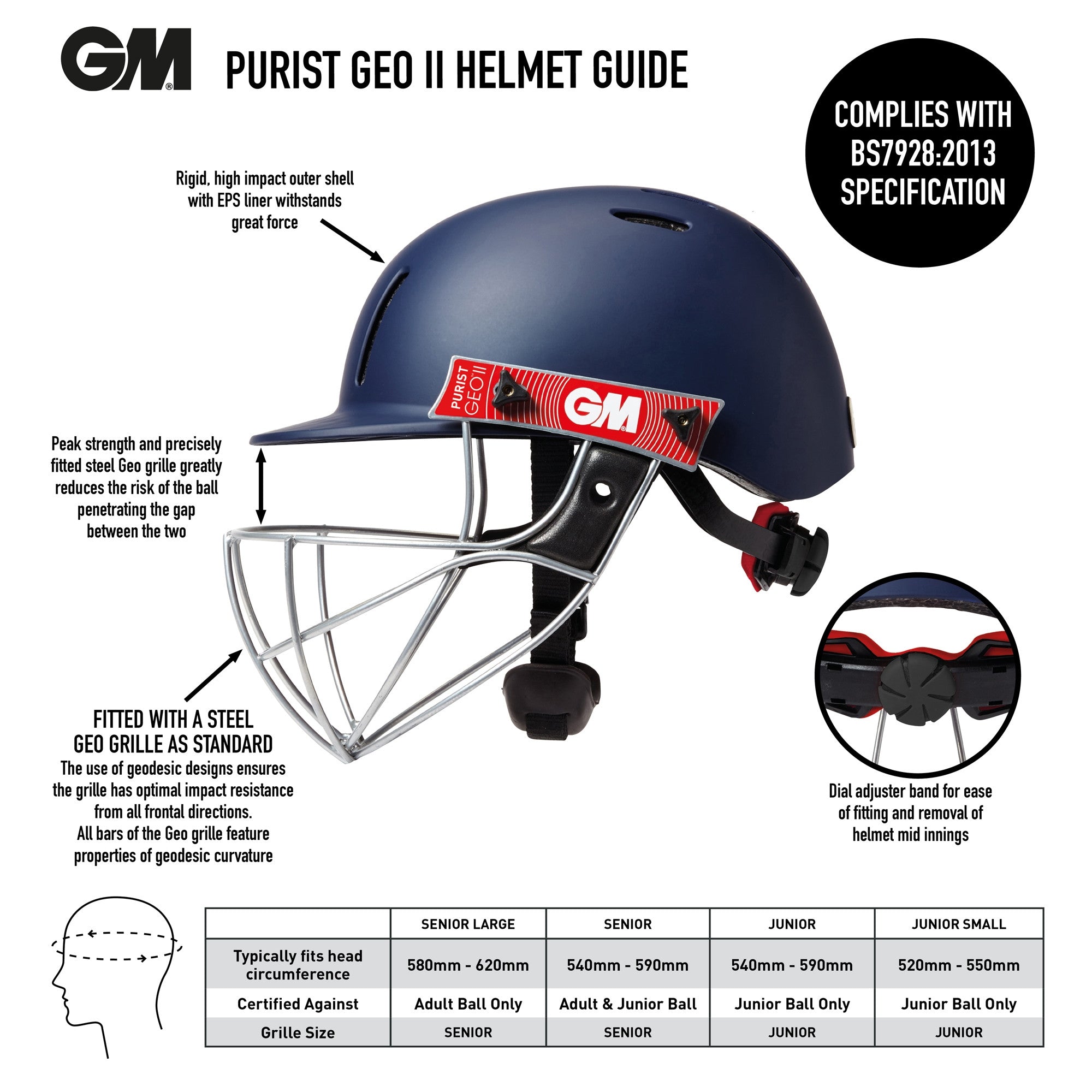 gunn and moore icon geo helmet Gunn & Moore Purist Geo Ii Senior Cricket Helmet
