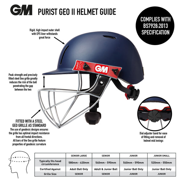 Gunn & Moore Purist Geo II Senior Cricket Helmet