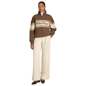 Holland Cooper Relaxed Signature Quarter Zip Sweat - Chestnut