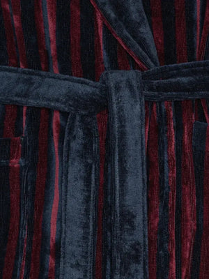 Ambassador Stripe Dressing Gown - Burgundy/Navy