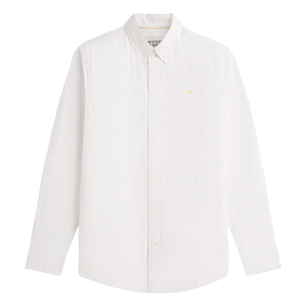 Scotch & Soda Oxford Striped Regular Fit Shirt - Lavender Frost