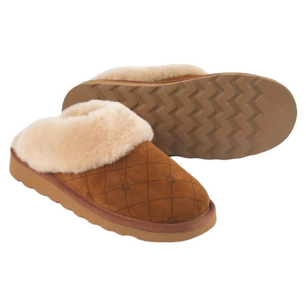 Fairfax & Favor Womens Glencoe Mule Slipper Printed Suede - Tan